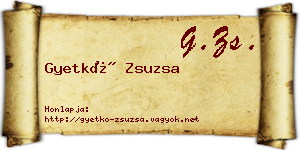 Gyetkó Zsuzsa névjegykártya